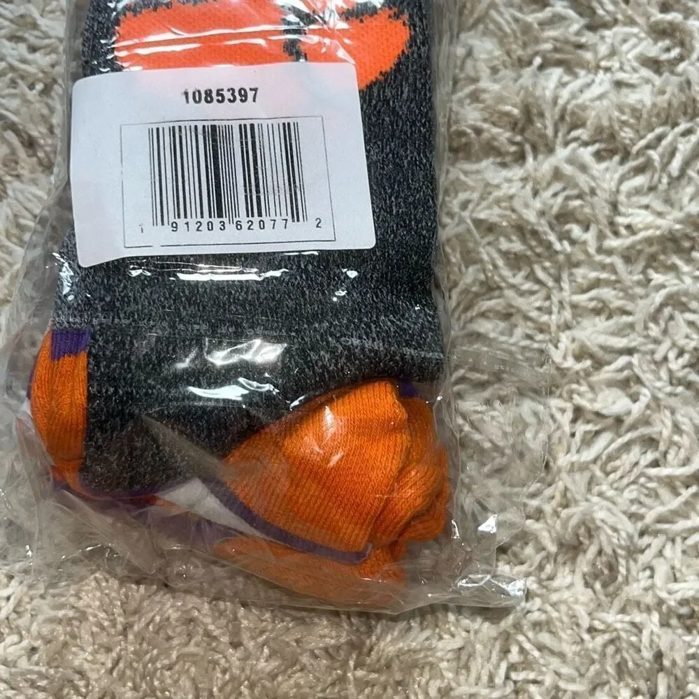 New Unisex Strideline White Clemson Tigers Premium Knit Crew Socks Three-Pack M/